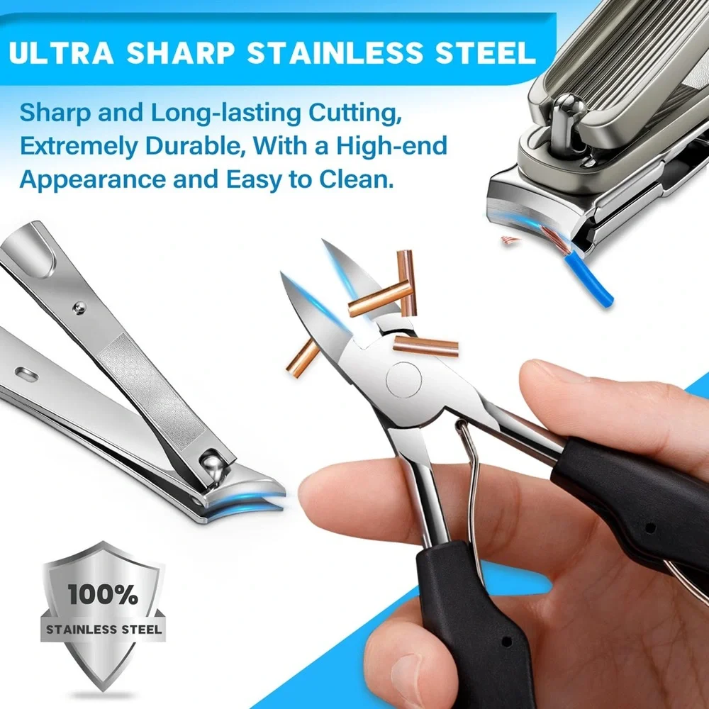 Nail Clipper Set with Black and Silver Tools- Retails $30 MADE in USA
